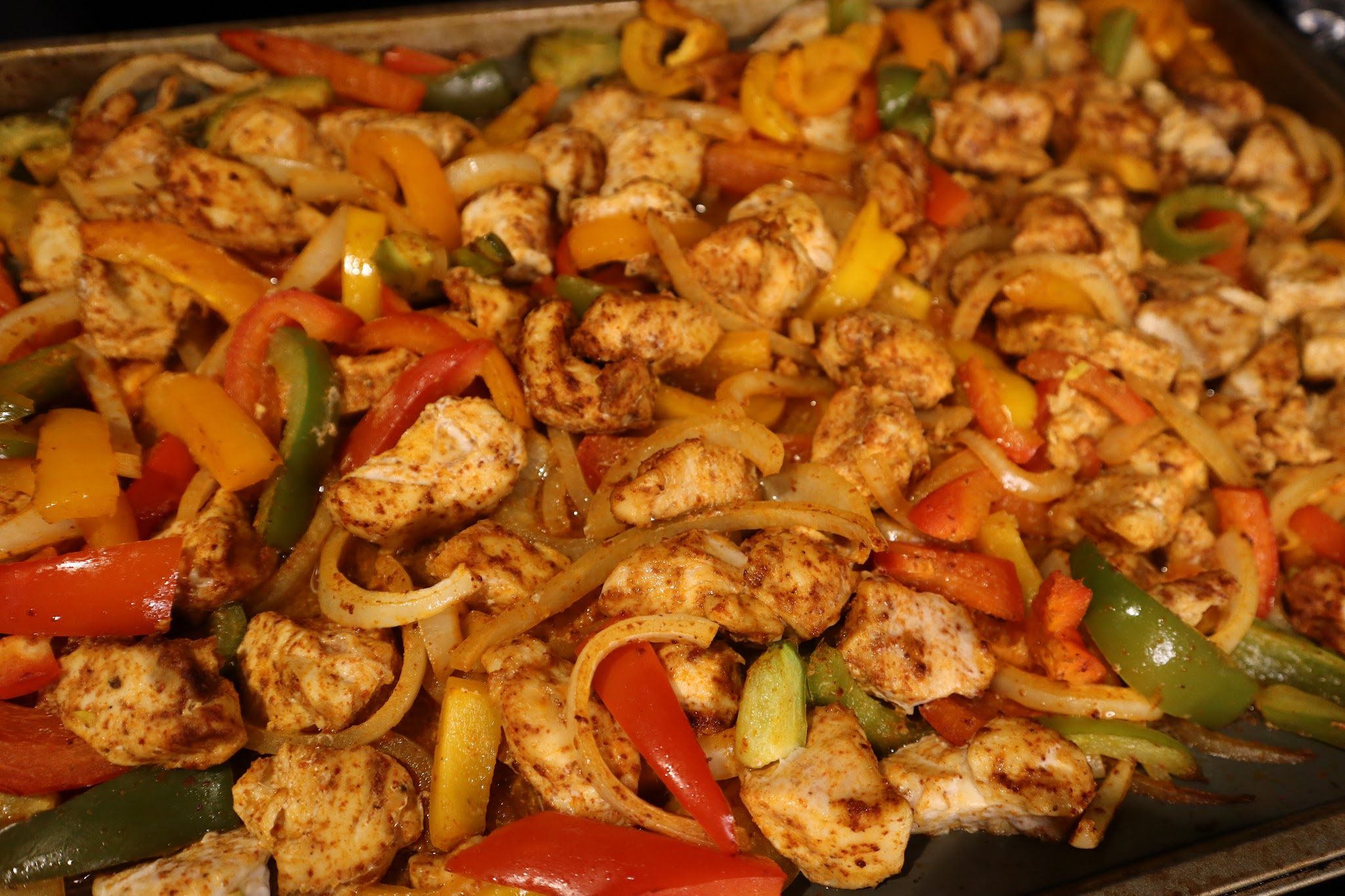 Sheet Pan Chicken Fajitas - The Evolving Cookbook